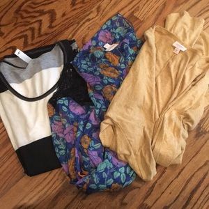 Set of 3 Lularoe Items: Monroe, Classic T, Lindsay